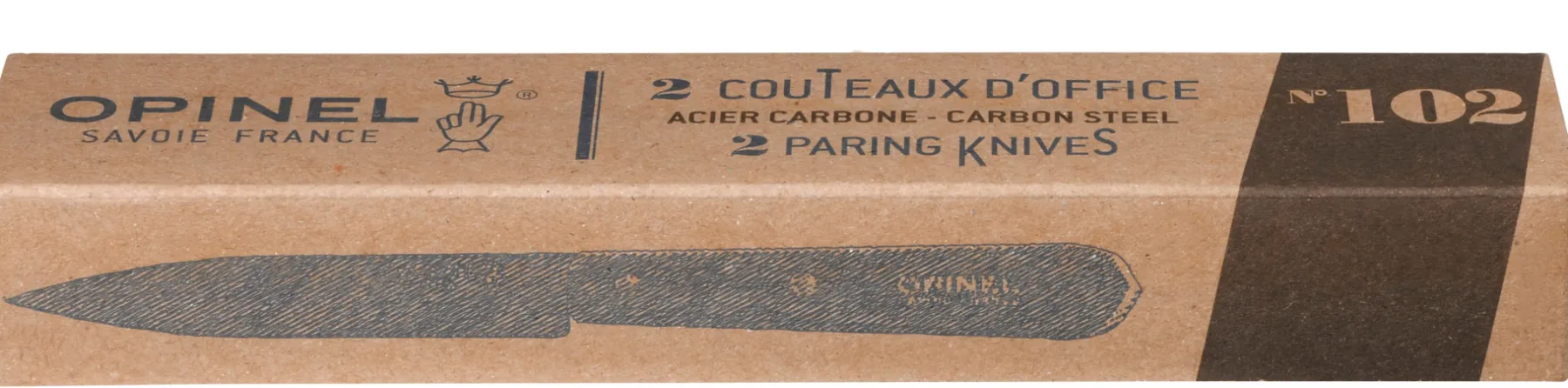 Opinel Boite de 2 Couteaux d'Office N°102 Carbone Clearance