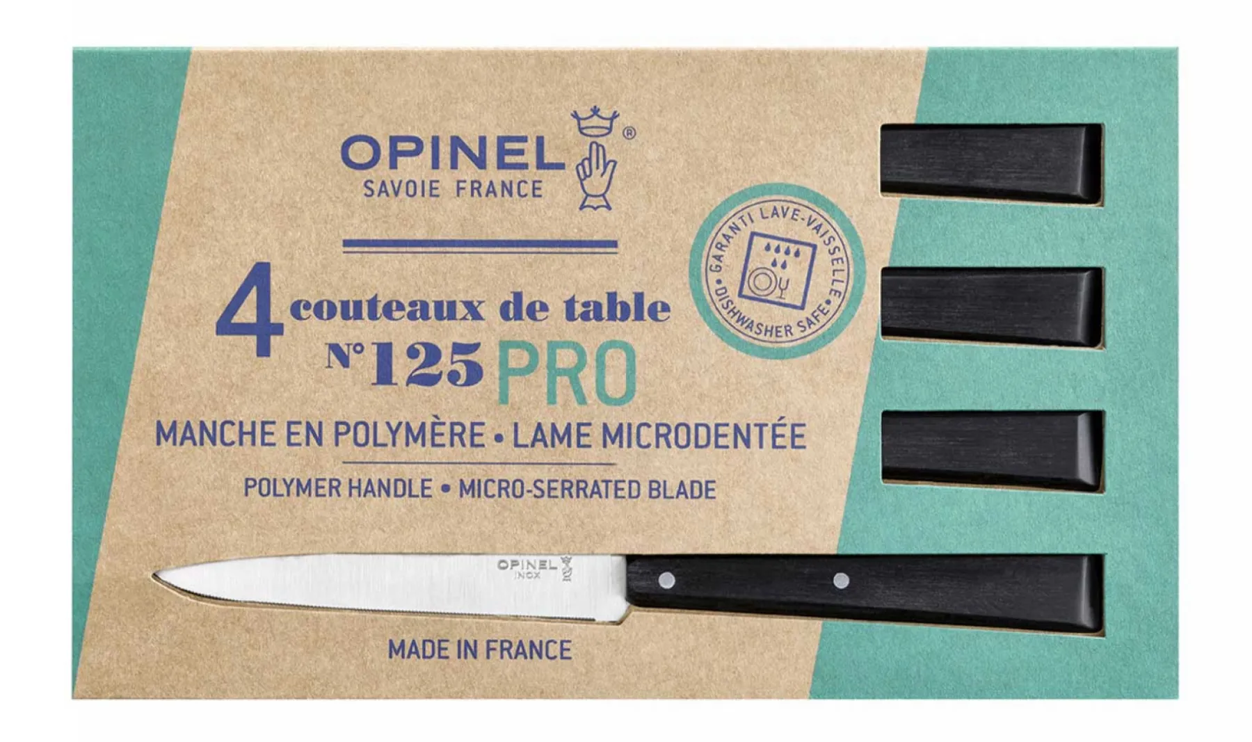 Opinel Coffret 4 couteaux de table N°125 Pro Discount