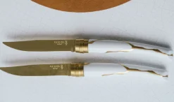 Opinel Coffret de 2 couteaux de table Kintsugi Blanc Lame Or Outlet