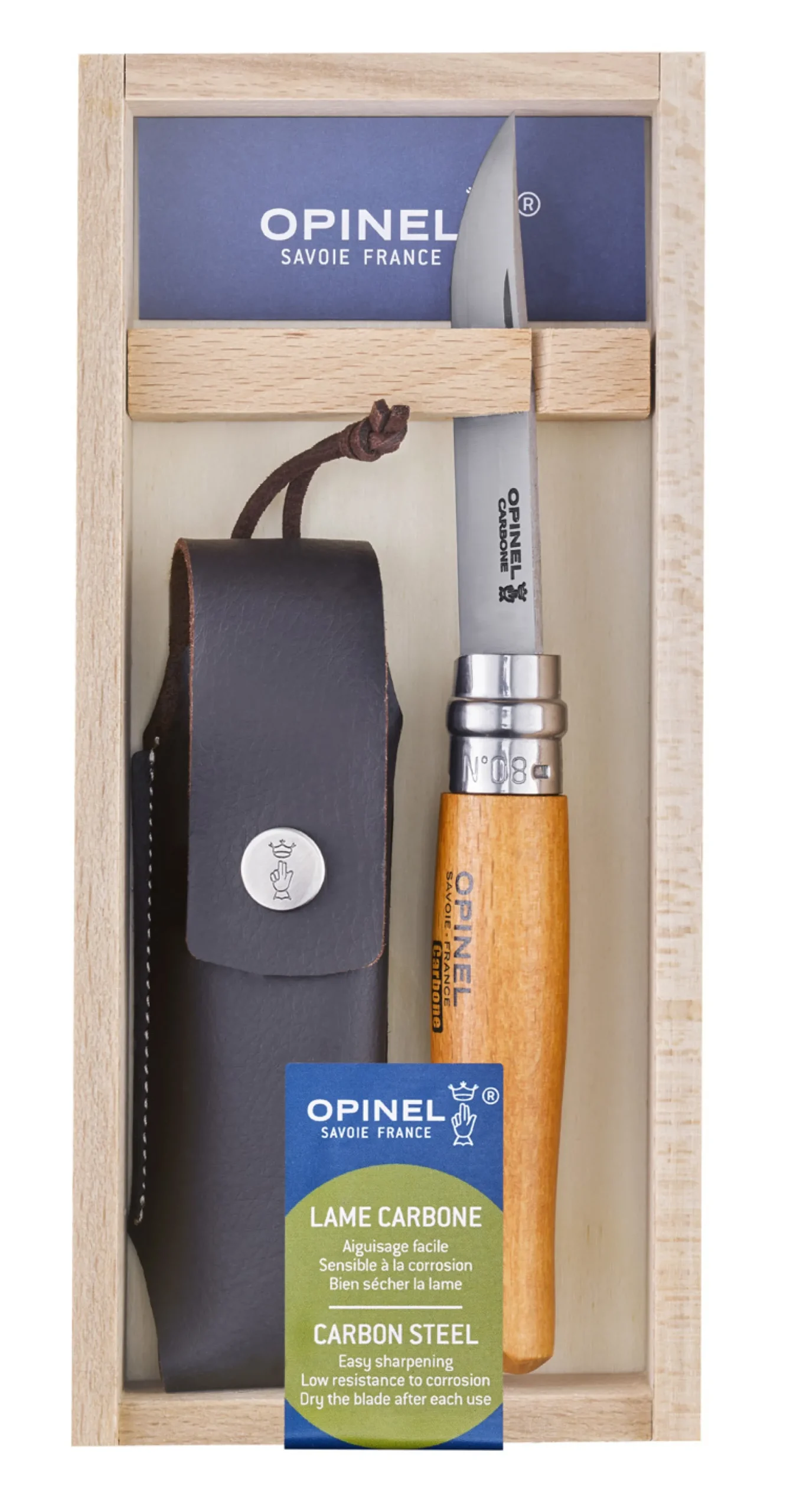 Opinel N°08 Carbone + étui Sale